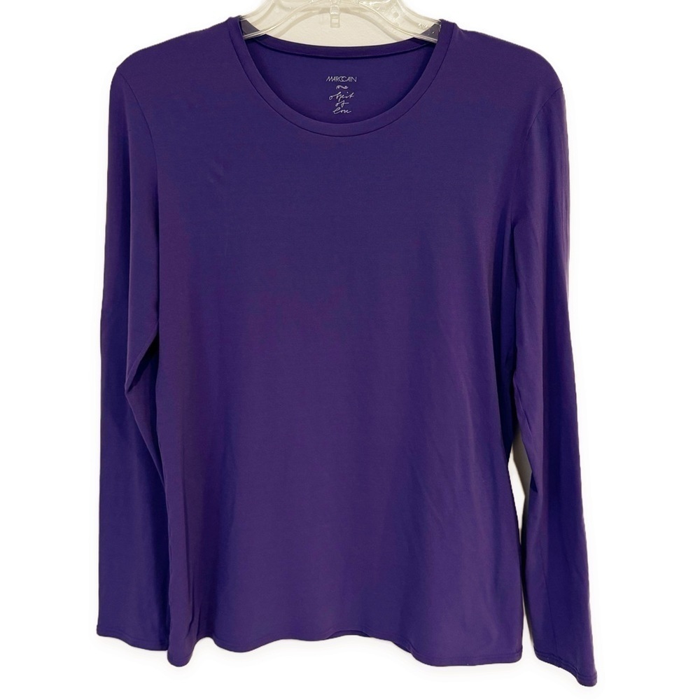 Marc Cain | Essential Tee Shirt Long Sleeve Elastane Purple Size 5 Small